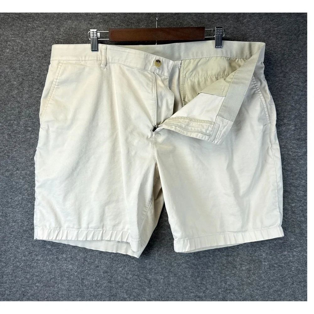 Faherty Movement Chino Shorts Mens 38 Sand CoolMax Organic Cotton Stretch Travel
